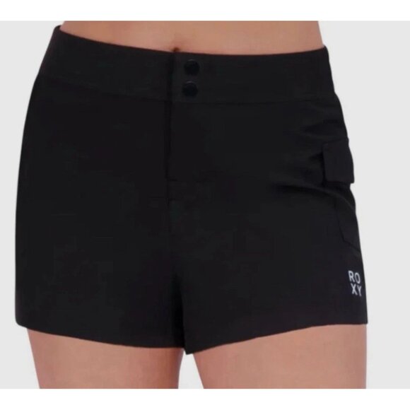 Roxy Women's Pocket Snap Button Active Shorts (Black, Small) - Picture 1 of 3
